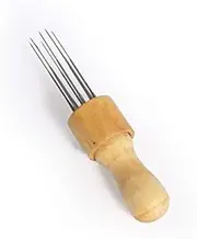 Co-link DIY Felt Stitch Punch Tool with Solid Wood Handle - Felting Tool - 8 Needles - Silver - Ball Point