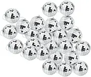 24 Pcs Disco Ball, 3 CM Silver Hanging Reflective Mirror Ball for Dance, Music Festive Decor and Game Accessories