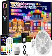 Cedar WiFi Compatible RGB+IC Outdoor Led Light Waterproof, 8 M Continuous Led Light Belt; Compatible with Alexa and Google Assistant, Segmented DIY Color-Changing Led Rope Light (RGB+IC, 8M)