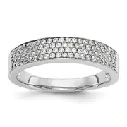 0.43ct. CZ Solid Real 14K White Gold Micro Pave Wedding Band Ring