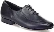 [Rummos] Men's Standard Dance Shoes R313 - Leather Black - Medium (Normal) - 2.5 cm Standard Heel - Made in Portugal