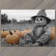 FLATCARD Creepy Skull Faced Scarecrow Pumpkin Patch Spooky Halloween Horror