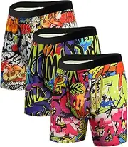 [CHUAKIN] Mens Boxer Briefs for Men Sport Trunks Underwear Novelty Boxer Brief Boys Underwear