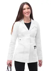 Adar Pop-Stretch Junior Fit Women's 28" Tab-Waist Lab Coat Very Comfortable