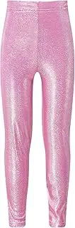 [Miaeowve] Kids Girls Shiny Metallic Leggings Hip Hop Jazz Dance Party Trousers Athletic Skinny Pants
