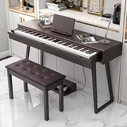 (Piano Bench Not Included!) 88-Key Electric Piano, Multi-Function Vanity Drawer Piano, Desk Electric Piano,Brown,Hammer Style