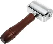 60mm Leather Press Roller Steel Wood Handle Non Design Leather Creaser Smoother for Crafts