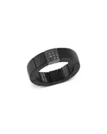Roberto Demeglio Men's Scacco Black Diamond Pave & 18K White Gold Large Stretch Ring