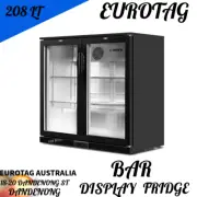 EUROTAG 208LT 2 DOOR UNDER BENCH BACK BAR DISPLAY Fridge Brand New 12 Months W