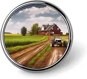 [FZMVSQH] Country Road with Farm And Tractor Printed Round Button Pin Badges Metal Pinback Buttons 1 Inch Pins for Hat Shirt Clothing Bags Decoration, Circular, Aluminum, Circular, Aluminum