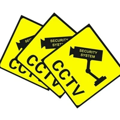 3 PCS New Home CCTV Surveillance Security Camera Sticker Warning Decal Signs