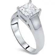Bliss Diamond 1ct Princess Cut Lab Grown Diamond Solitaire Engagement Ring 14k Gold in 14K White Gold at Nordstrom, Size 5