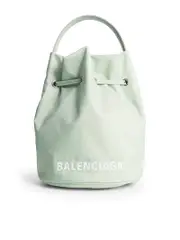 Balenciaga Wheel XS Drawstring Bucket Bag in Green