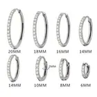2 Steel Zircon Nose Ring Hinged Clicker Ear Cartilage Tragus Helix Stud Piercing