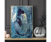 Wall Art – Blue Nude by Pablo Picasso – Canvas Prints-Poster Prints (Canvas Framed - White - Ready to Hang)