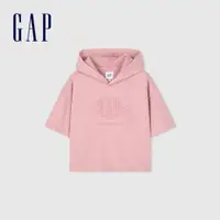 在飛比找蝦皮商城優惠-Gap 女裝 Logo短袖帽T 復古水洗系列-粉紅色(874