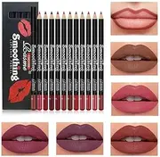 12 Color Lip Makeup Pencil Matte Lip Liner Lipliners Pencil - Long Lasting Lip Pencil Liner Waterproof For Shaping & Sculpting Lips
