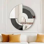 QDSSDECO cyclone Mirror Sunburst Wall Mirror 31.5" Beveled Edge Frameless for Living Room Bathroom Bedroom Entryway Decor