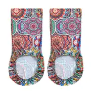 2Pcs Patchwork Boho Print Removable Dining Chair Slipcovers Stretch Chair Covers -Red