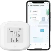 UanTii Smart Temperature Humidity Sensor Tuya Zigbee Indoor Thermometer Hygrometer Compatible with Alexa Works with Google Home, Hub Needed (Zigbee 1pcs)