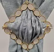 2PC SET Molded Plastic Square Shimmer Decorative Curtain Drapery Holdback