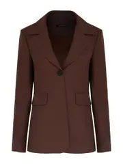 Wynn Hamlyn | Womens Boxy Blazer in Dark Brown | The UNDONE