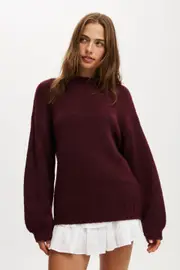 [Cotton On Women] Cotton On Women - Luxe Crew Pullover - Sour cherry L SOUR CHERRY