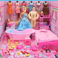 在飛比找蝦皮購物優惠-芭比娃娃夢想豪宅套裝女孩生日禮物兒童玩具城堡別墅房子公主家具