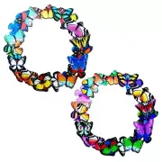 Metal Butterfly Wreath Wall Art Decor Wrought Iron Pendant