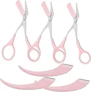 Baluue 3Set Eyebrow Grooming Tools Precision Eyebrow Scissors with Comb Eyebrow Razors Facial Hair Remover Shaver Trimmer Shaper for Styled Eyebrows