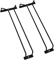 MOTRAIN Set of 2 14-Inch Black Wine Glass Rack, Under Cabinet Wine Glass Holder Stainless Steel Stemware Rack - Hanging Stemware Holder for Cabinet Kitchen Bar