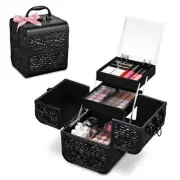 Byootique Makeup Train Case Cosmetic Organizer w/ Mirror Classic Black Artist
