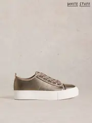 White Stuff Metallic Pippa Flatform Trainers (F48297) | $104