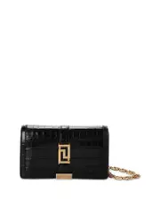 Versace Greca Goddess Croc Embossed Leather Mini Bag