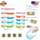 Colorful Stackable Glass Food Storage Containers - 10 Count Meal Prep Solution
