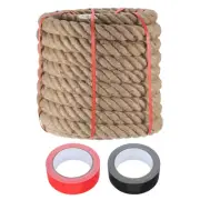2 Inch x 66ft Heavy Thick Natural Jute Rope Twine Rope with 2 Roll Tapes