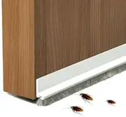 LABUBU Door Sweep for Bottom of Door, Integrated Design with Brush, Self Adhesive Under Door Draft Stopper for Bottom of Door, Door Seal Dust/Noise/Hot or Cold Air Insulation, White