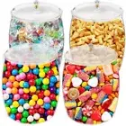 4 Piece Candy Jars with Lids 90oz Plastic Candy Jars Bulk Acrylic Cookie Jars...