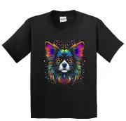 Papillon Psychedelic Dog Art T-Shirt - Papillon Owner Gift - Kids Papillon Shirt