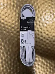 Cordinate Brand Extension Cord - 8 Ft - 2.4 M Braided Cord Tough Tangle Free