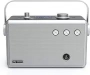 Sky Vision B1055 Stereo DAB Radio Portable and with Bluetooth (DAB+ Radio 55) - Digital Radio DAB (e.g. as DAB Bath Radio), DAB Plus Radio with Alarm Clock, Mains Operated or Battery Possible