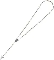 KOMBIUDA Tiny Beaded Necklace for Boys and Girls Baptismal Stainless Steel Rosary Chain Necklace