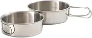 Yardwe 2-pc Stainless Steel Folding Bowl Compact for Hiking Camping and Outdoor Travel