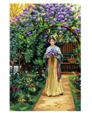 Printed Canvas Tapestry Gobelin Embroidery Orchidea "Lilac" 3142Q