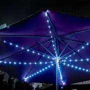 104 LED Solar Patio Umbrella String Lights -Blue