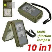 10 in 1 Pro Outdoor Hiking Camping Survival Military Army LED Compass New