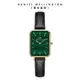 Daniel Wellington 手錶 Quadro Sheffield 20x26mm經典黑真皮皮革小方錶-兩色任選(DW00100439 DW00100562)/ 香檳金框