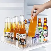 SWOURT Fridge Organiser Can for Fridge Organiser, 3/4/5 Rows Drinks Drink Organisation Automatic for Refrigerators, Suitable for Kitchen, Storage Room (5 Rows)