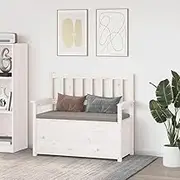 Home Decor | Wooden Storage Bench with Backrest and Armrests | Storage Box Seat for Entryway and Living Room | 112.5 x 51.5 x 96.5 cm