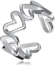 [ChicSilver] ChicSilve Endless Love Heart Stacking Ring 925 Sterling Silver Wedding Promise Engagement Band for Women